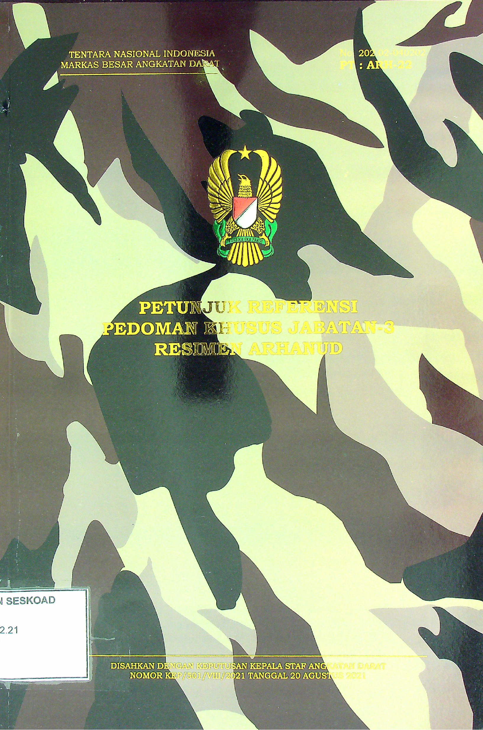 Petunjuk Referensi Pedoman Khusus Jabatan-3 Resimen Arhanud